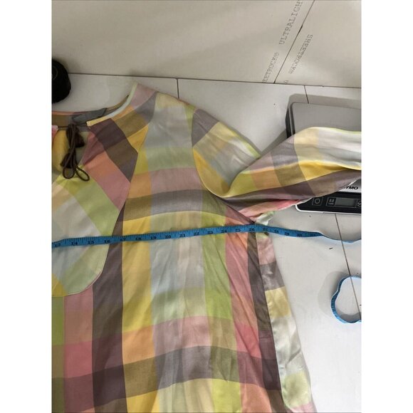 Melissa McCarthy Seven Pastel Multicoloured Check Tunic Blouse Womens Size 2X - Picture 8 of 10
